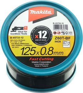 Makita® Zubehör Trennscheiben INOX Ø 125 x 0,8 mm 12 Stück - B-45733-12