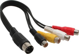 InLine® DIN Adapterkabel 5pol DIN Stecker auf 4x Cinch Buchse, 0,2m