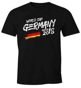 Herren Fan-Shirt Deutschland WM 2018 Fußball Weltmeisterschaft Trikot Flagge T-Shirt Fußball-Shirt Deutschland-Shirt Fan-Trikot Deutschland-Trikot Moonworks®  M