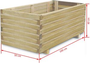 vidaXL Hochbeet 100x50x40 cm Holz Rechteckig