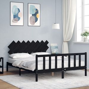 Maison Exclusive Rám postele s čMaison Exclusive černý 160 x 200 cm masivní dřevo