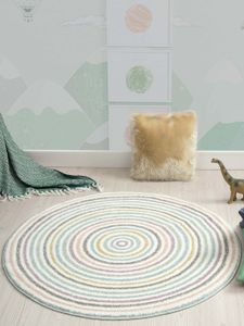 Monde moderner Kurzflor Teppich; Farbe: bunt; Größe: 80 x 80 cm round