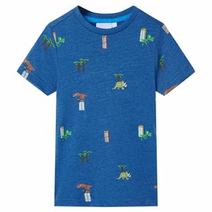 vidaXL Dětské tričko tmavě modré melanžové 140
