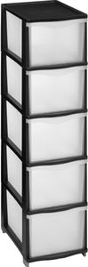 5five Simply Smart | Organizer mit 5 Schubladen - 98,5 cm - Schwarz - Praktisches Aufbewahrungssystem - Ideal für Büro und Zuhause 5five Simply Smart | Organizer mit 5 Schubladen - 98,5 cm - Schwarz - Praktisches Aufbewahrungssystem - Ideal für Büro und Zuhause
