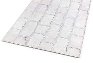 ARTENS - PVC Wandbelag WHITE BRIKS - Wandverkleidung - Wandfliesen - Weißer Ziegelstein - L.70 x B.40 cm x 4,2 mm (Dicke)