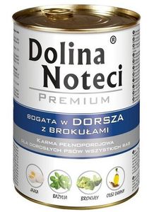 Dolina Noteci Premium Dog Dorsz z brokułami w puszce 400g