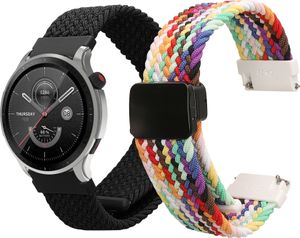 kwmobile 2x Ersatzarmband kompatibel mit Huami Amazfit Bip 5 Unity / Amazfit Bip 5 / Amazfit GTR 4 Armband - Nylonarmband Set mit Magnetverschluss -