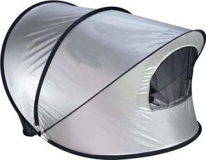 DERYAN Pop-up Beach Shell XXL 155x133x95 cm Stříbrná