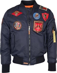 Bunda Top Gun v pilotním stylu s nášivkami TG20191053 pánská navy L