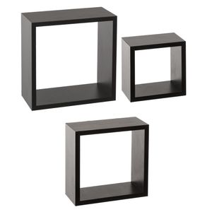 5five Simply Smart Wandregal Cube 3 Stück aus MDF-Platte schwarz 25cm x 25cm x 9cm