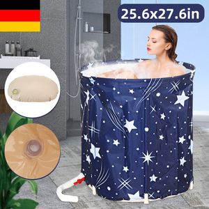 Tragbare Badewanne Klappbadewanne PVC Wasserwanne Außenraum Spa Erwachsene DE