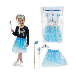 Toi-Toys - Kinderkostüm - Eisprinzessin Verkleidungsset (Tutu, Tiara, Zopf, Stab)