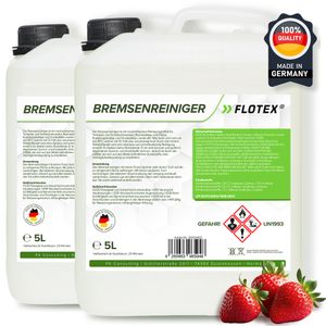 Flotex® - Bremsenreiniger 2x5 Liter | Bremsenservice im 5-Liter-Tank | | Werkstattreiniger frei von Aceton | Schnelle & effektive Reinigung | Schonend & Rückstandsfrei | sehr Kurze Verdunstungszeit