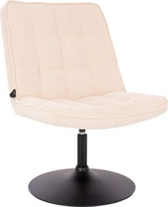 SVITA HENRY Loungestuhl Polsterstuhl Drehsessel Drehfuß Loungesessel Cocktailsessel Cord Beige