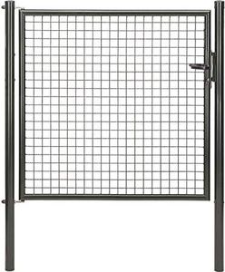 Alberts Wellengitter-Einzeltor mit Zubehör, Breite 125 cm, Höhe 125 cm, anthrazit-metallic, zum Einbetonieren, Pfostenstärke 60 mm