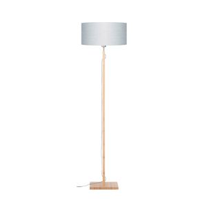GOOD&MOJO - Stehleuchte Fuji - Hellgrau/Bambus - Ø47cm für Wohnzimmer, Schlafzimmer
