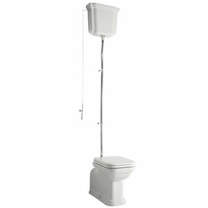 WALDORF WC Schüssel mit Spülkasten, Abgang senkrecht/waagerecht, weiß/Chrom