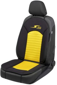 WALSER Car Comfort Auto-Sitzauflage S-Race, Autositzauflage, Sitzkissen-PKW, Universal Sitzschoner-Auto, Sitzauflage-Auto Vordersitze, Sitzunterlage-Auto gelb/schwarz