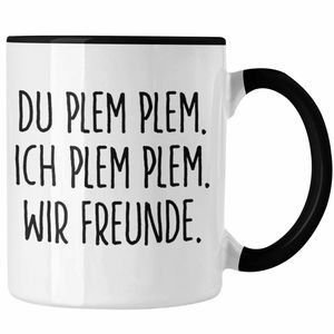 Trendation - Beste Freunde Tasse Geschenk Beste Freundin Freund Kaffeetasse Geschenkidee Allerbeste BFF Freundin Spruch Geburtstag Freundinnen (Schwarz)