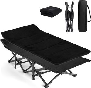 Freetoo Klappbett, Feldbett, Campingbett, Gästebett Klappbar mit Matratze klappbar Faltbar Gästebett bis 200 kg für Outdoor Garten Innen