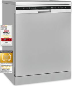 Exquisit Geschirrspüler GSP6312-030D silber | Spülmaschine 60 cm | 12 Maßgedecke | Auto Türöffner | Intensiv Modus | Unterbaugerät