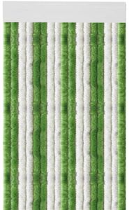 Flauschvorhang 160x185 cm in Unistreifen grün - weiß, viele Farben