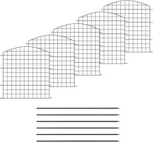 WOLTU 5 x záhradný plot, horný oblúk plota, plot pre psov, čierny, 70 × 78 cm