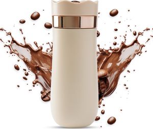 Tragbarer French-Press-Reisebecher, 320 ml, doppelwandig isolierter Edelstahl-Kaffeebereiter fuer gemahlenen Kaffee und Teeblaetter unterwegs. Verwenden Sie keine auslaufende Heiss-/Kaltbrueh-Kaffeepresse