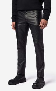 Herren Lederhose Lederjans Ricano SLIM FIT – Schwarz / 32