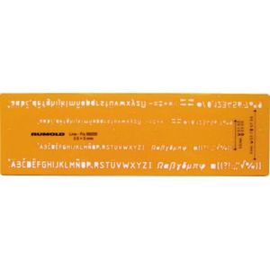 RUMOLD Schriftschablone 89200 Fineliner Schrifthöhe 3,5/5mm orange