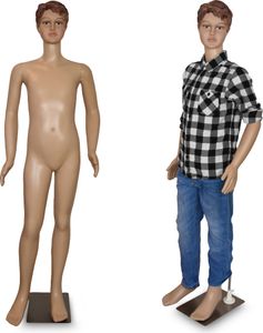 Schaufensterpuppe männlich Junge Schaufensterfigur Mannequin Schneiderpuppe 360° beweglich 140cm MS-16989