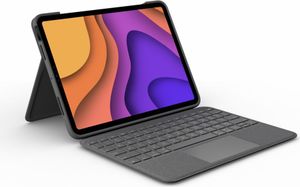 Logitech Folio Touch - Klávesnica a puzdro typu folio - s trackpadom - podsvietená - konektor Apple Smart - QWERTY - GB - Oxford Grey - pre Apple 10,9-palcový iPad Air (4. generácia, 5. generácia)