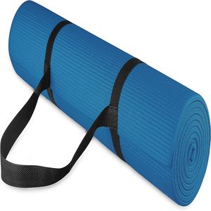 Yogamatte und Fitnessmatte rutschfest, Trainingsmatte im Fitnessstudio Yoga Blau 173x60 PVC