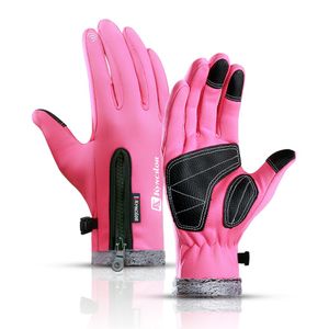 Handschuhe Herren Damen Laufhandschuhe(Style B,Pink,M) Dünn Touchscreen Sporthandschuhe Fitness Warme rutschfest Winddichte Gloves für Fahrrad Laufen Radfahren Wandern Trekking