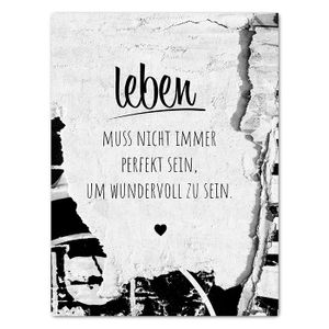 Leinwandbild Spruch, Leben M0573 – Extragroß - (100x75cm)