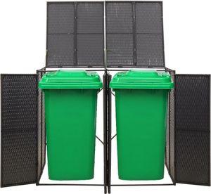 vidaXL Box na 2 tony čierny 140x80x117 cm Poly ratan