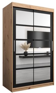 Kleiderschrank, Schiebetürenschrank Schlafzimmer, Schrank mit Spiegel ROMA 2 120 cm
