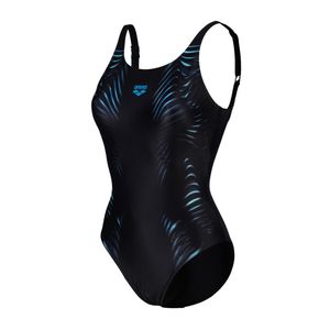 arena Imprint Badeanzug für Damen mit Bustier und verstellbaren Trägern , Farbe:Schwarz, Größe:38