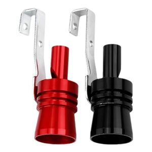 2 Stück Turbo Sound Whistler Blow Pop Off Pfeife, Aluminium Auto Turbo Sound Auspuff Whistle XL (Schwarz + Rot)