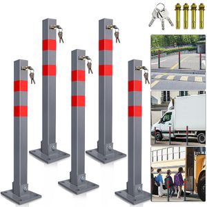 SWANEW 5X Barrier Post Steel 65 cm Skladací post Steel Set in Concrete Parking Post