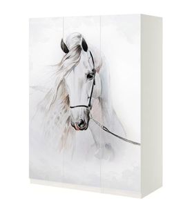 Schrankaufkleber Pax weißes Pferd Gemälde, pax_groesse:3 Türen 236cm hoch