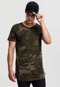 Urban Classics T-Shirt Camo Shaped Long Tee Olive Camouflage-S