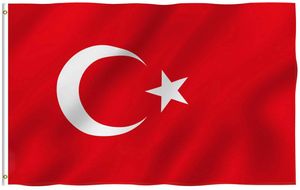 Türkei Turkey Flagge mit Ösen Fahne 150x90 Metalösen Wetterfest Fahnenmast