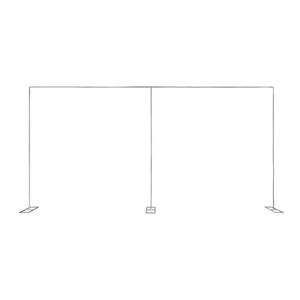 Stojan na pozadie svadobného oblúka, robustný kovový rám, veľkosť 6 m x 3 m, strieborný, 6 m 20 stôp