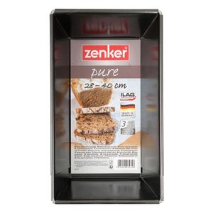 Zenker Pure Univerzálna rozťahovacia forma na chlieb, forma na chlieb, forma na pečenie, forma na tortu, Ilag Special, čierna, D 28-40 cm, 3974