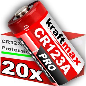 20er Pack CR123 / CR123A Lithium Hochleistungs- Batterie für professionelle Anwendungen - Neueste Generation