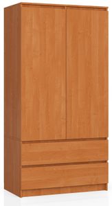 Kleiderschrank AKORD S90 Erle 90 cm 2 Türen 4 Ebenen B90 x H180 x T51 cm