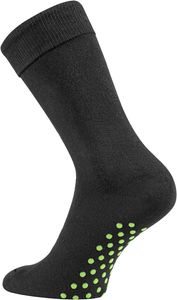 TippTexx 24 2 Paar Homesocks, schwarze ABS-Socken, Stopper-Socken, Anti-Rutsch-Socken, Größe 39-42