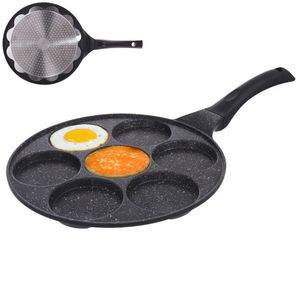 Orion Spiegelei-Pfanne Augenpfanne für 7 Eier Pancake Crepepfanne für Gas Induktion Antihaftbeschichtete Ø27cm GRANIT
