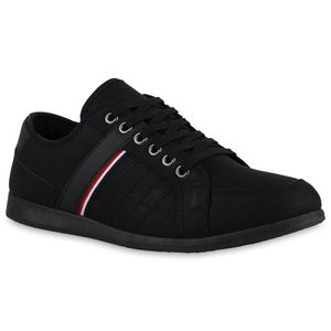 VAN HILL Herren Sneaker Low Bequeme Schnürer Schuhe 840515, Farbe: Schwarz, Größe: 43